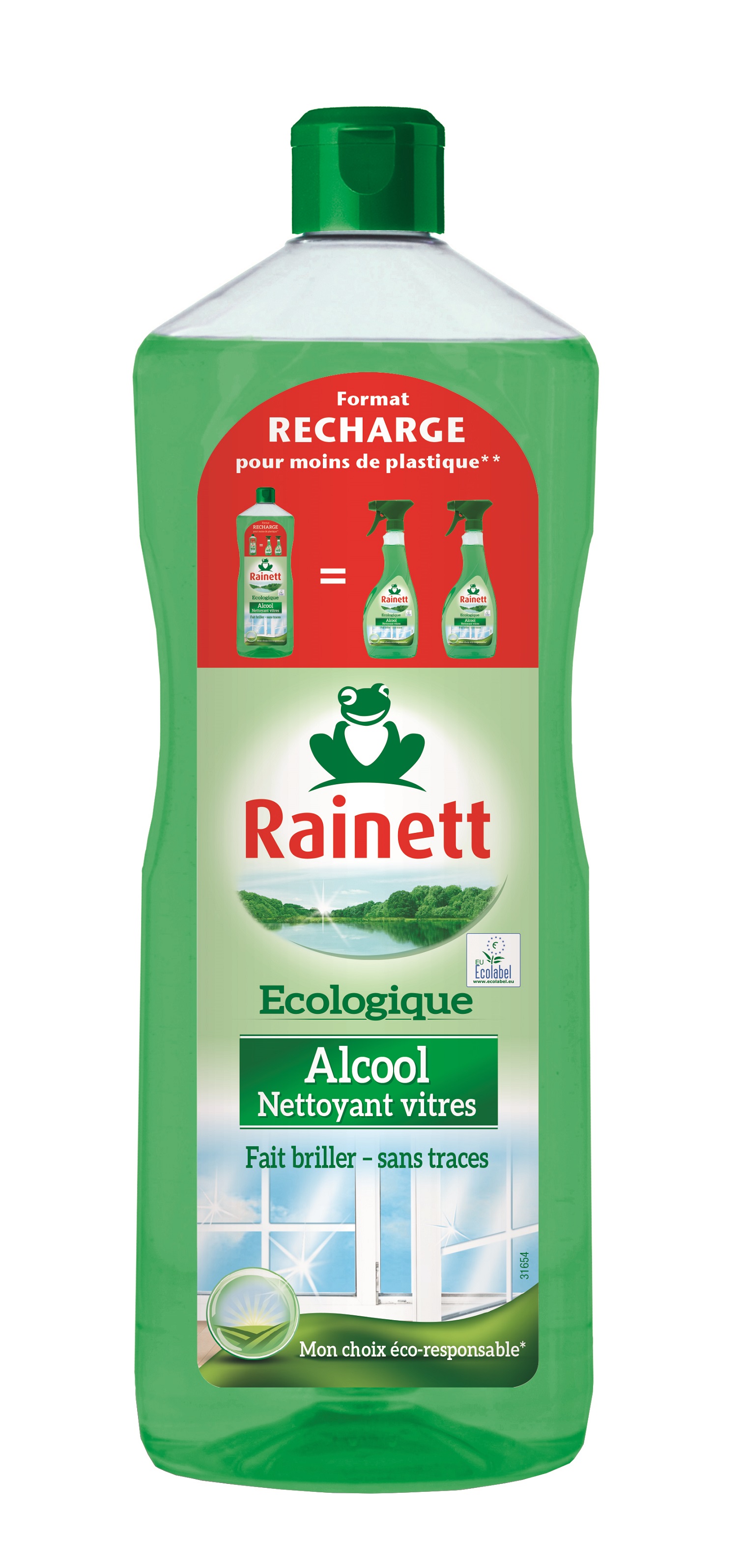 Nettoyant vitres écologique alcool, Rainett (1 l)  La Belle Vie : Courses  en Ligne - Livraison à Domicile