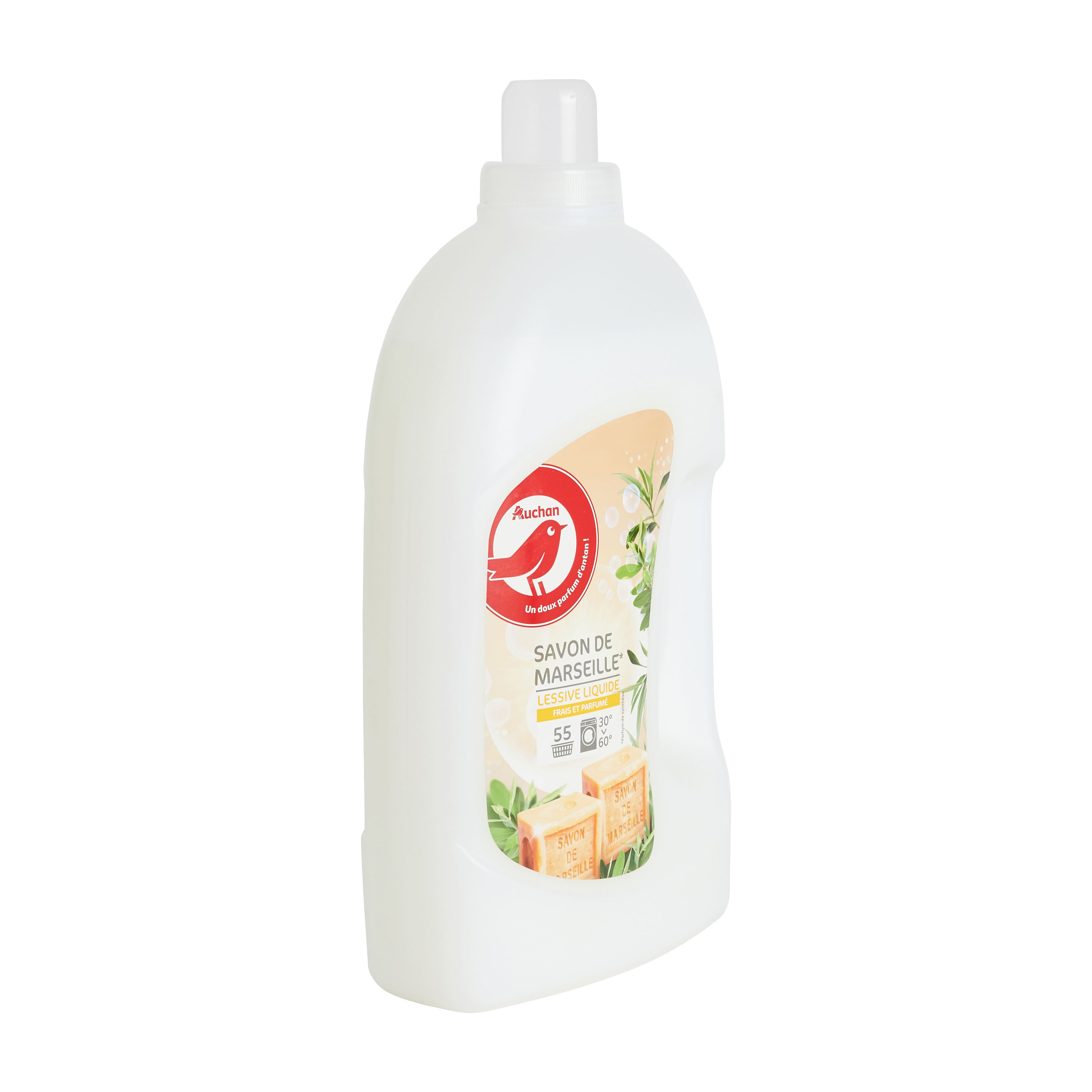 AUCHAN Lessive liquide savon de Marseille 37 lavages 2l pas cher