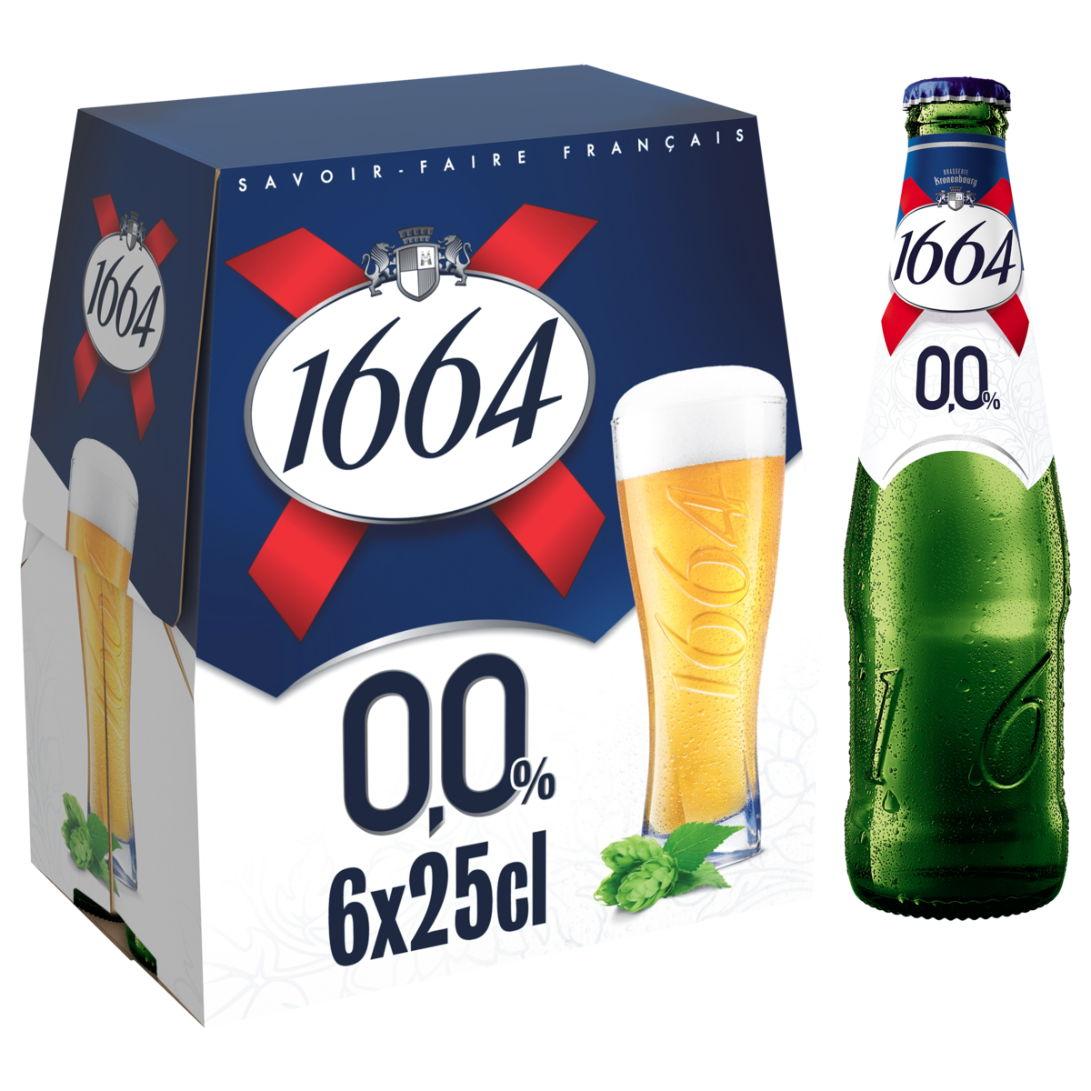 1664 Bière blonde sans alcool 0,0% bouteille 6x25cl