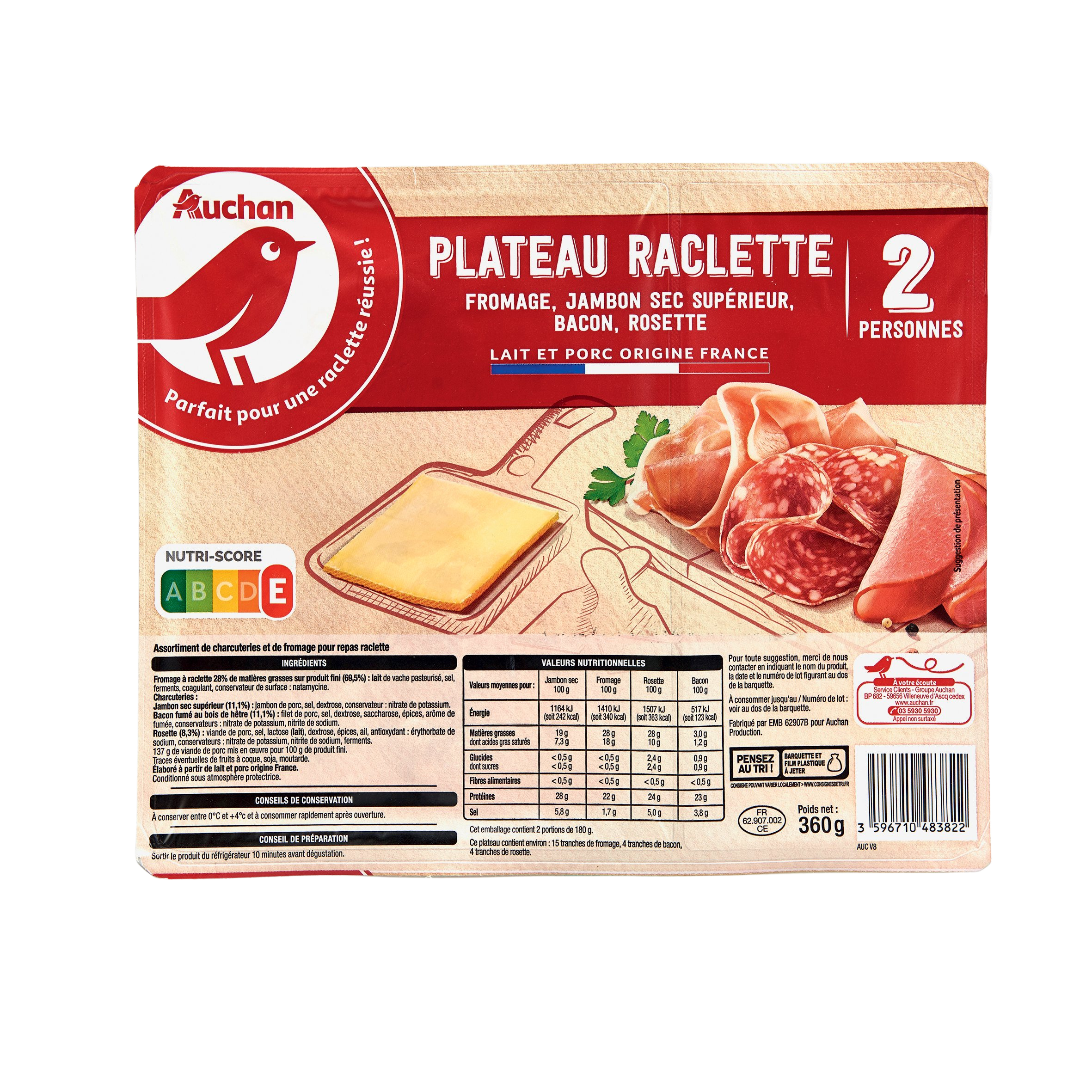 Parts pour Plateau raclette avec charcuterie - Fromagerie La Vache Noire