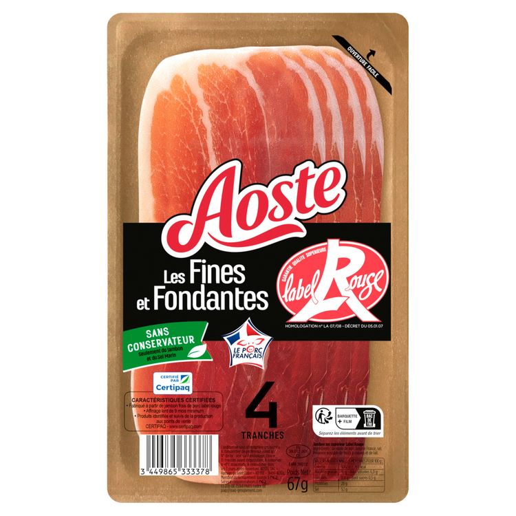 Aoste Food Service - Tranches de jambon cru frais