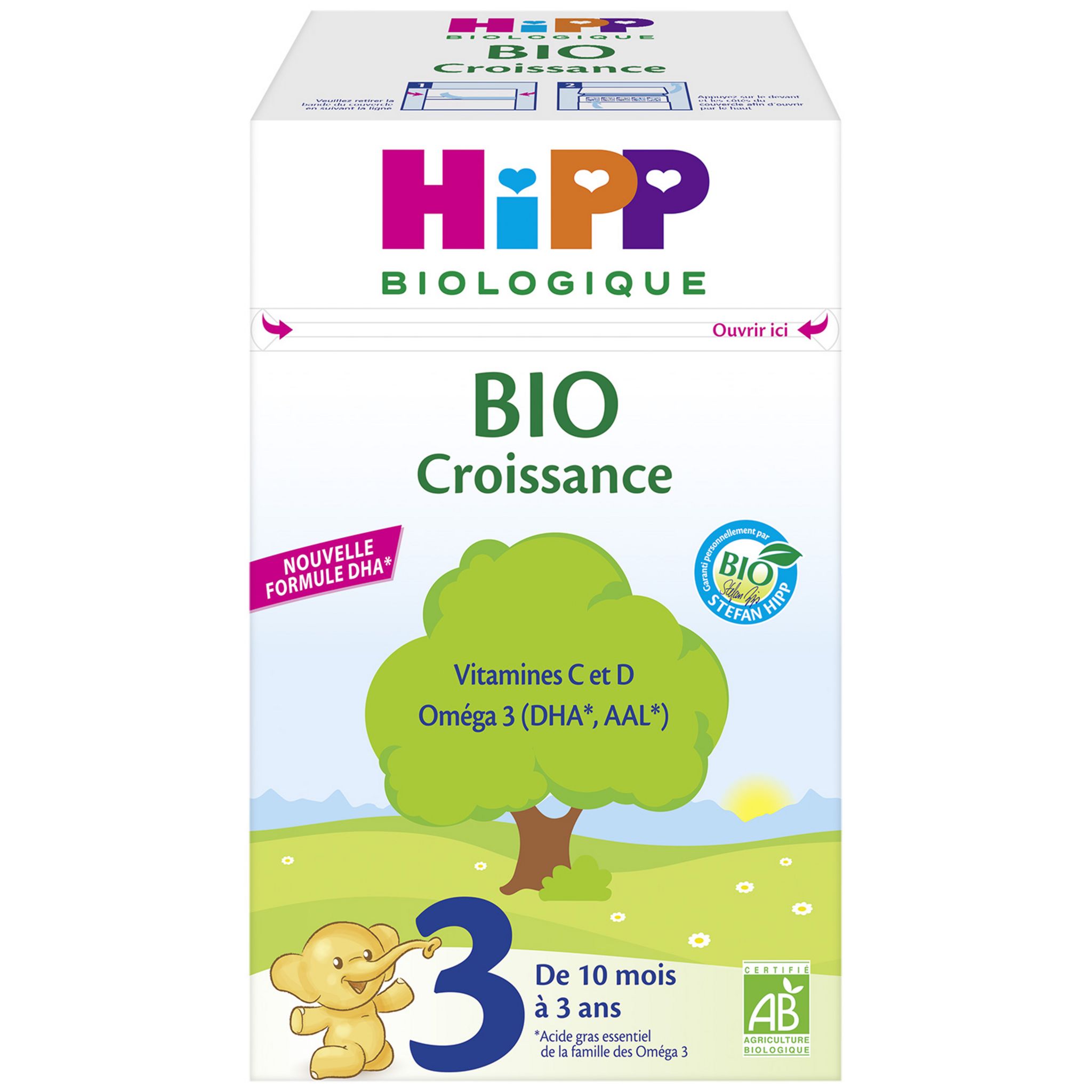 Lait de suite Hipp Bio 3 à partir du 10ème mois, 600g