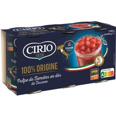 CIRIO Pulpe de tomate en dés de Toscane en boîte lot de 3 3x400g