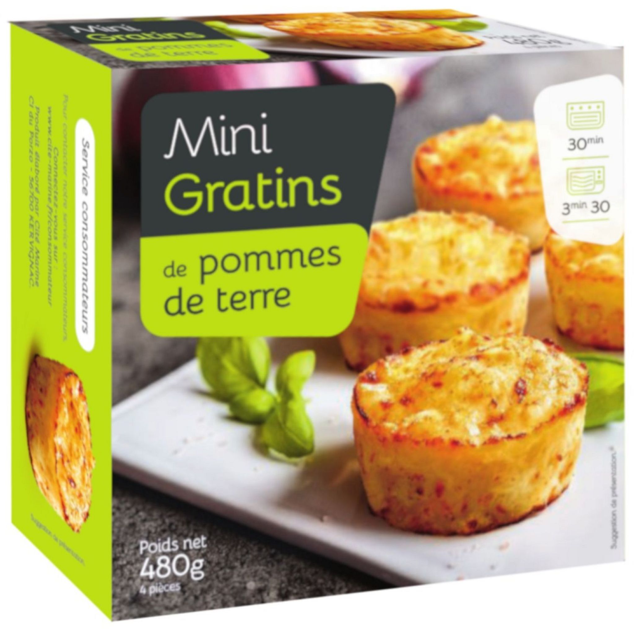 AUCHAN Mini gratin pomme de terre patate douce crème fraîche et