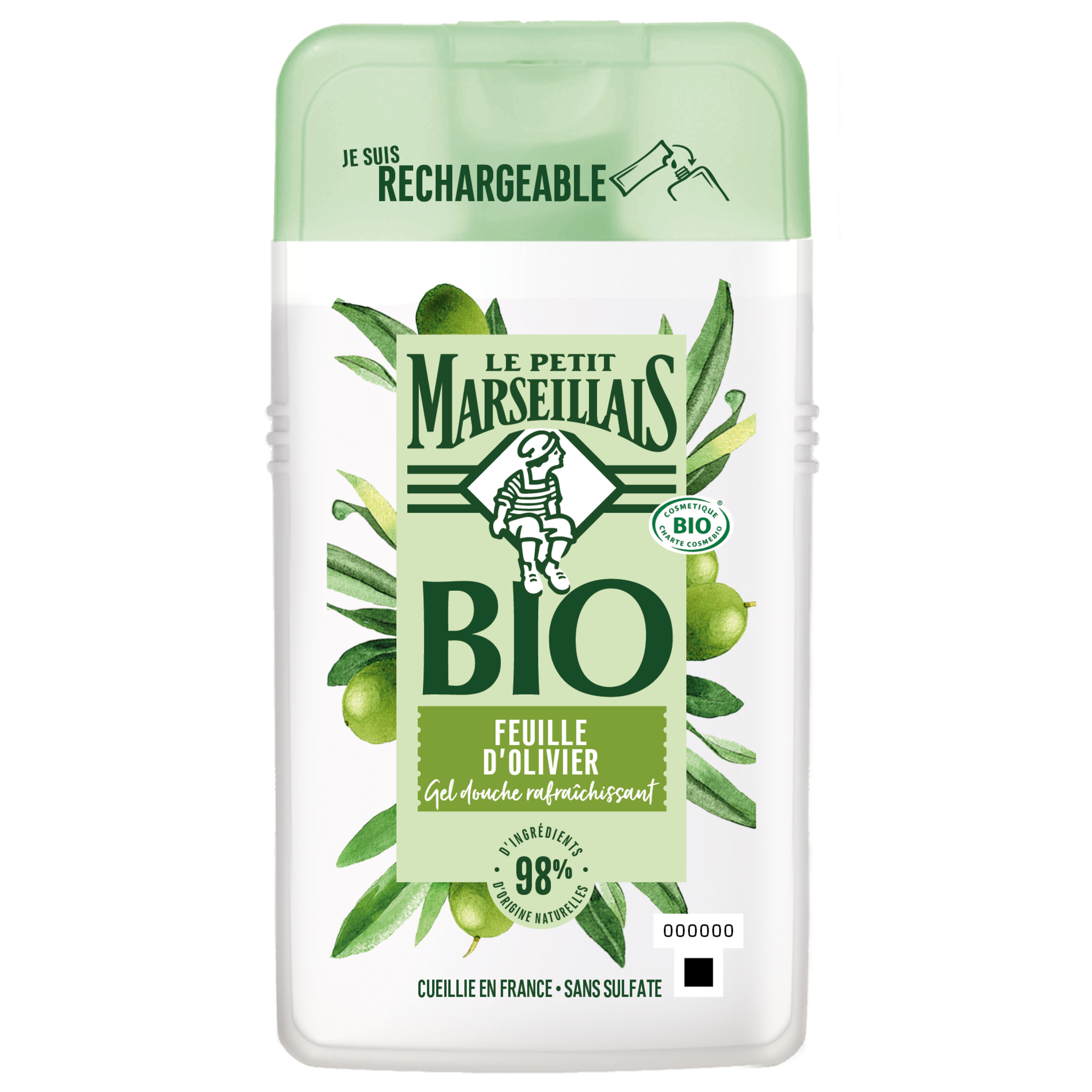 LE PETIT MARSEILLAIS Gel douche bio rafraichissant feuilles d'olivier 250ml  pas cher 