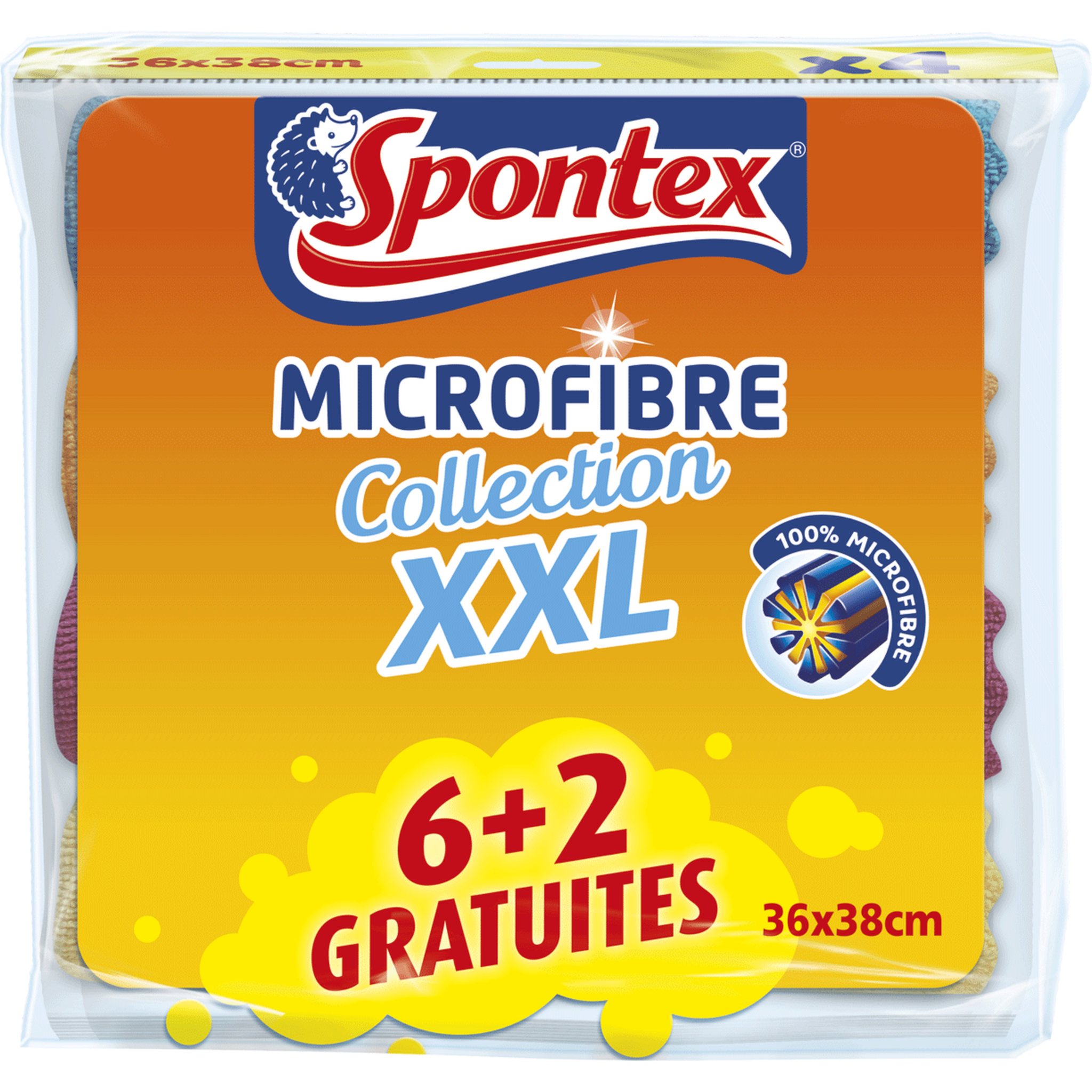 SPONTEX Microfibre XXL 8 pièces 6 pièces+2 offertes pas cher