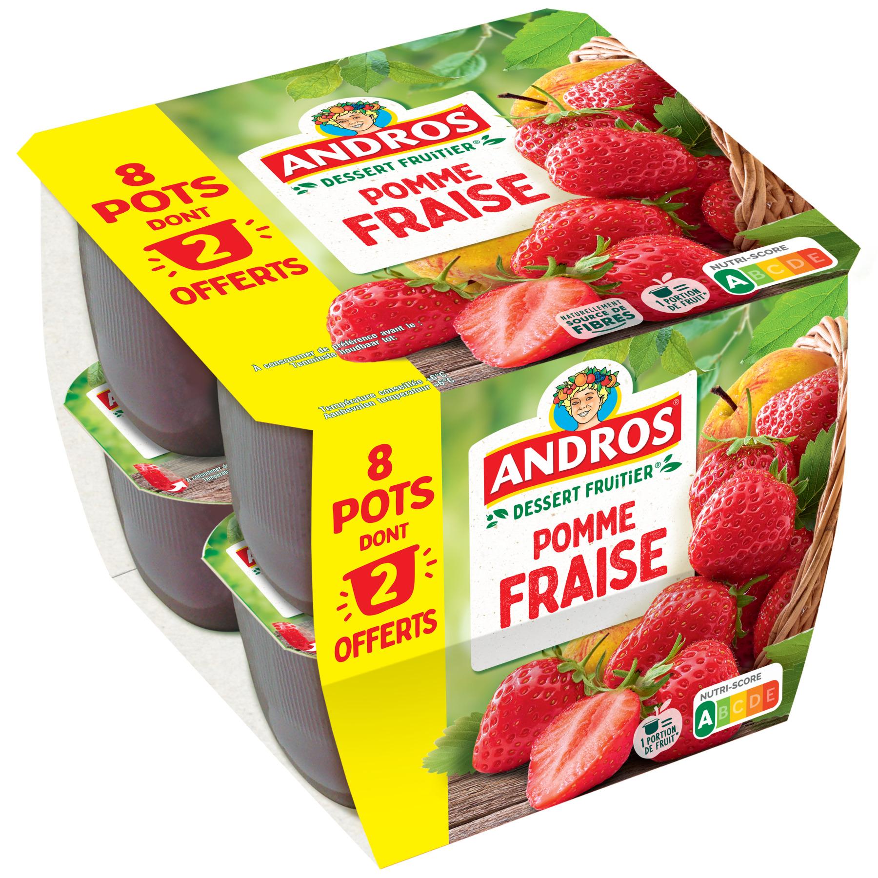 Livraison à domicile Andros Pomme Fraise Sans Sucre Ajouté, 4x100g