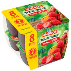 ANDROS Dessert de fruits pomme fraise 8x100g