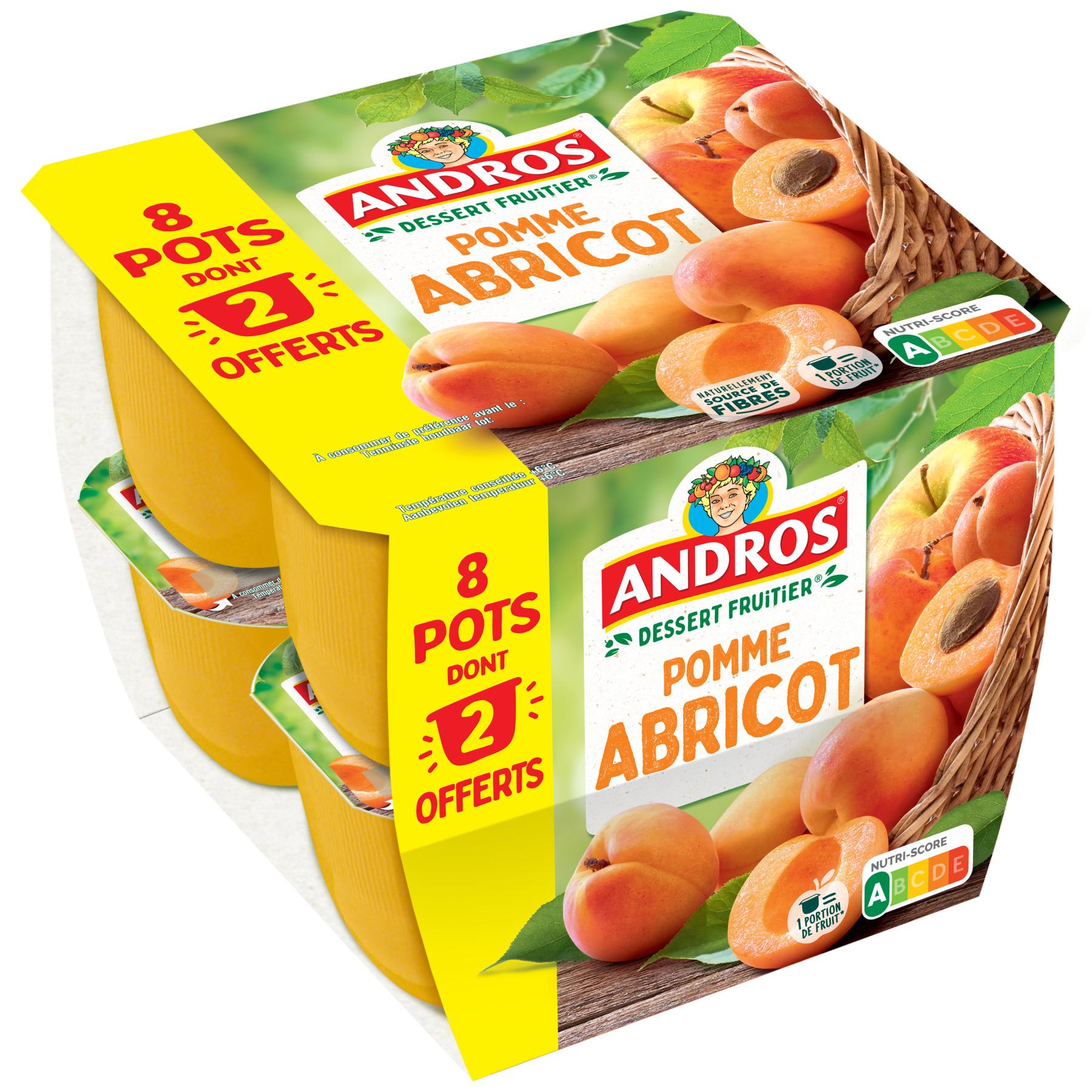 Compote Andros Pomme-Abricot sans sucres ajoutés 4x100g (400g