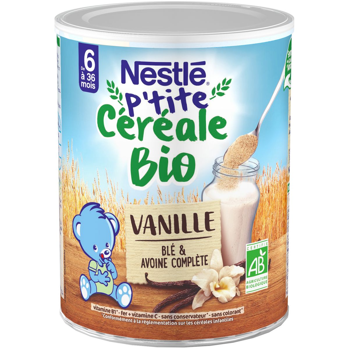 NESTLE Naturnes bio Céréales bio en poudre à la vanille dès 6 mois 240g