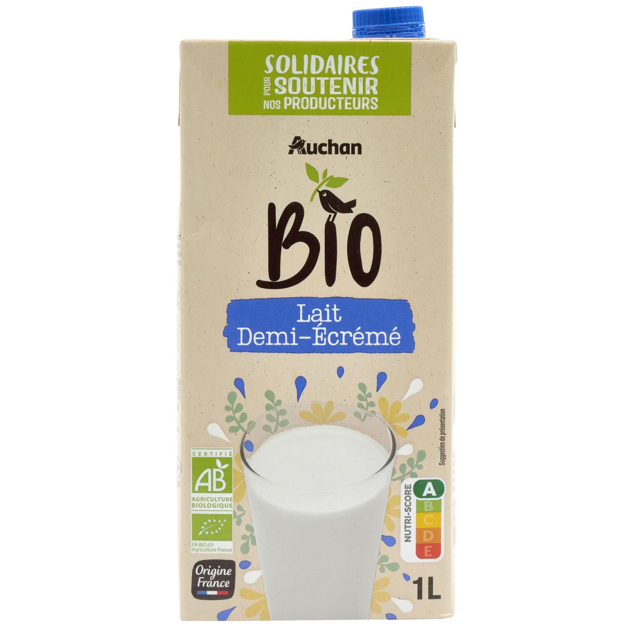 Brique de lait Bio Demi-écrémé 6x1L