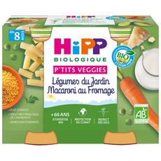 HIPP Pots p'tits veggies légumes macaroni fromage bio dès 8 mois 2x190g