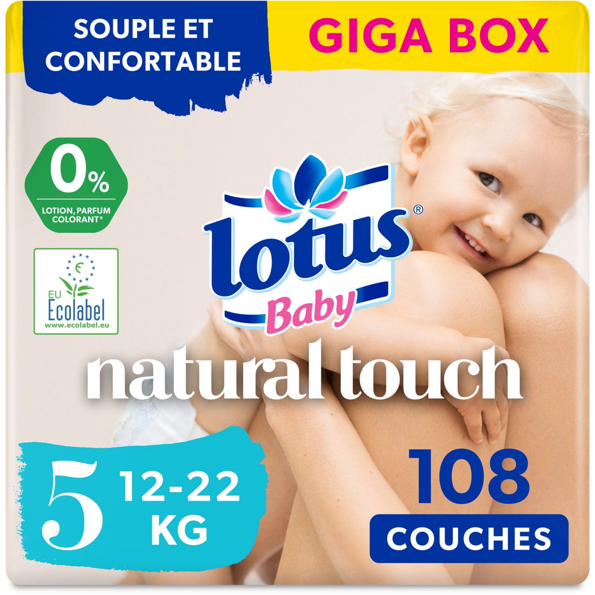 LOTUS Lotus baby touch change 12/22kg x54 taille 5 méga pack pas cher 