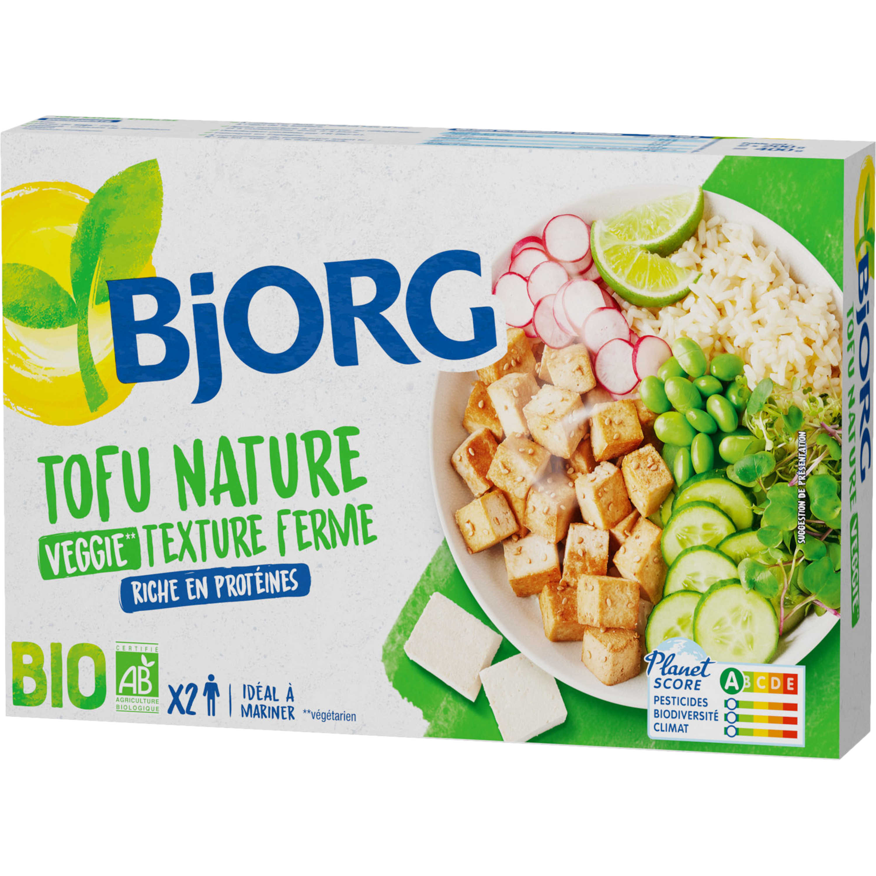 Tofu nature ferme 2x200g - Bjorg