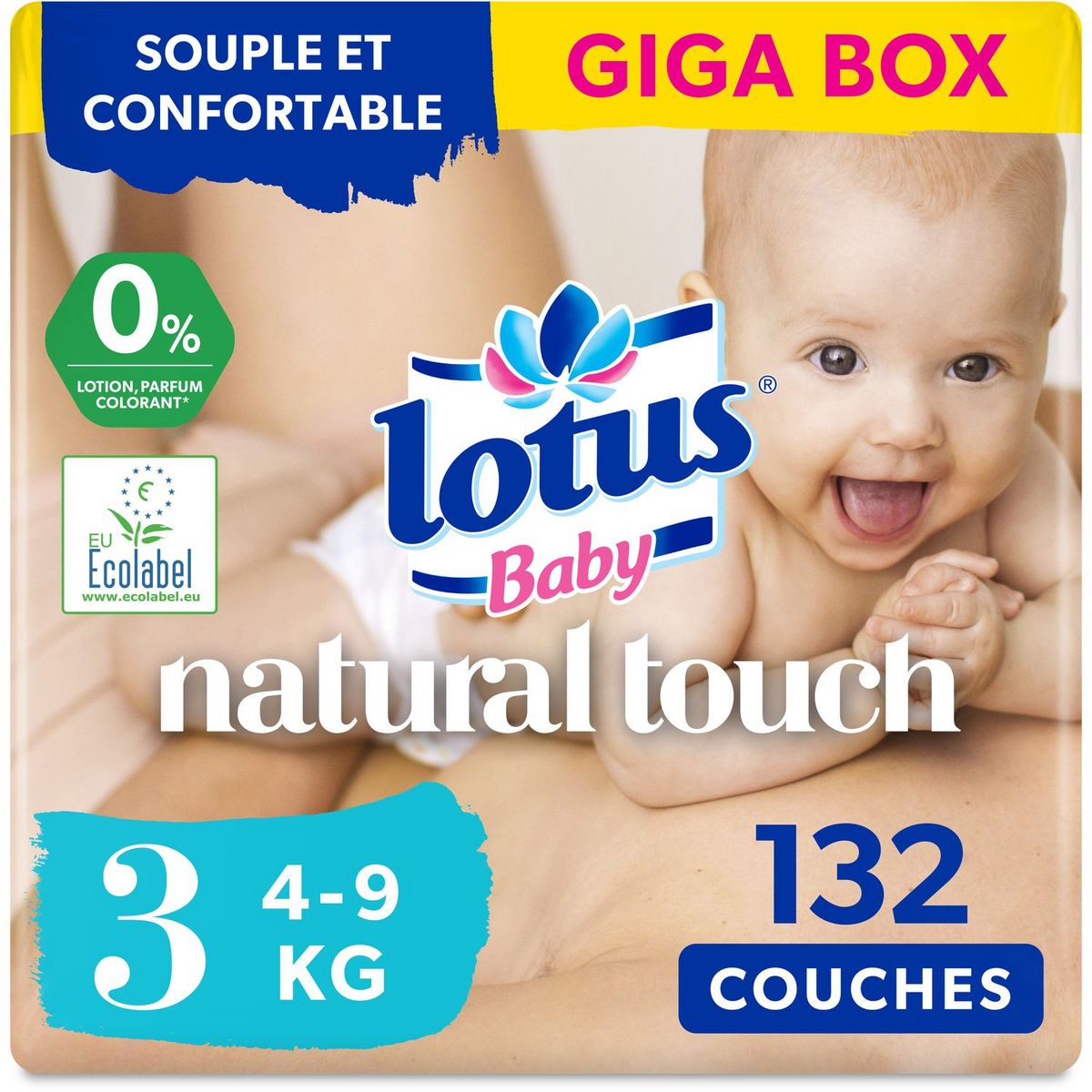 LOTUS Baby Couche taille 3 (4/9 kg) 132 couches pas cher 