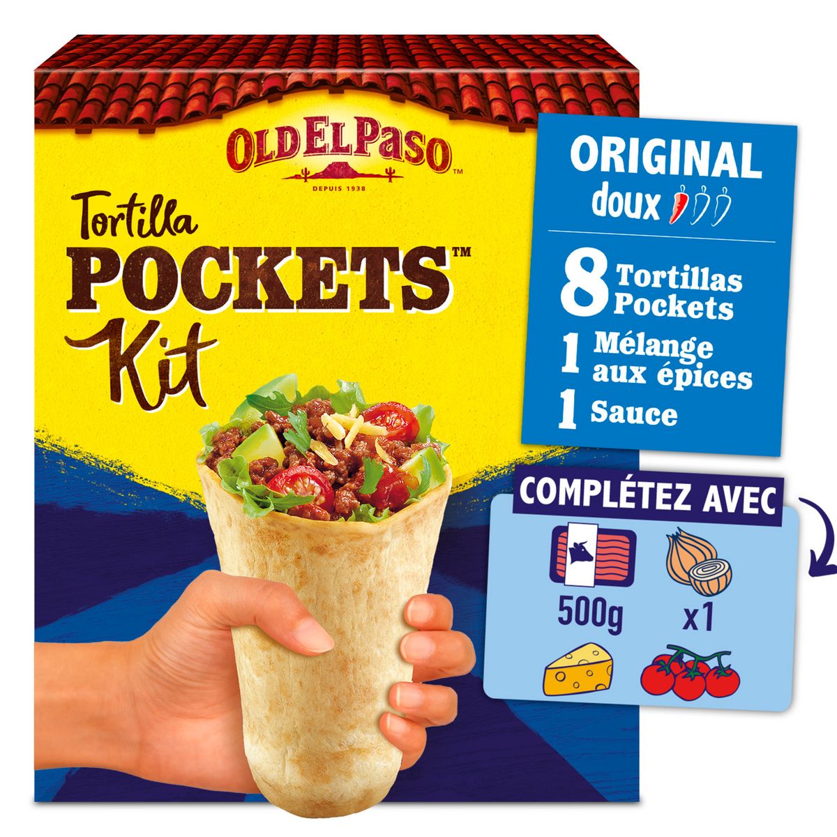 OLD EL PASO Kit tortilla pockets doux 4 personnes 375g pas cher