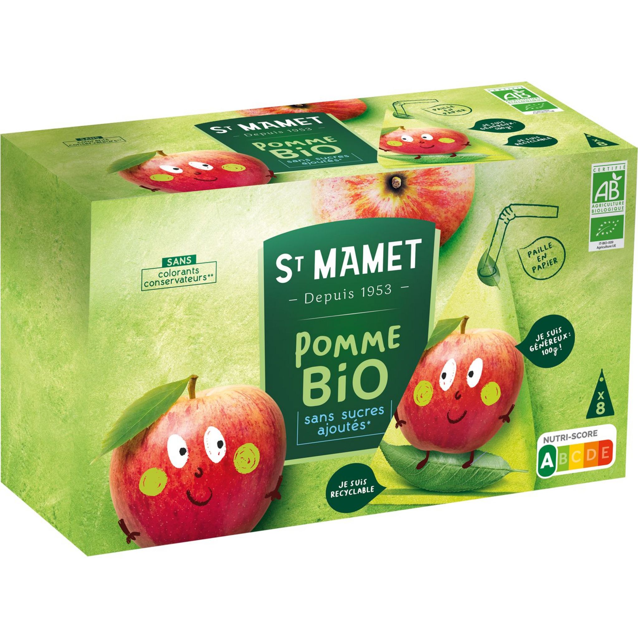 12 berlingots compote de pomme ST MAMET prix pas cher