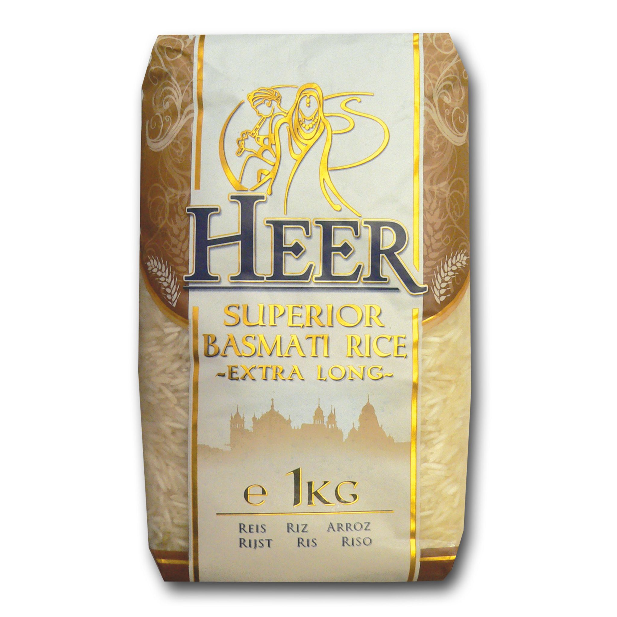 HEER Riz basmati supérieur extra-long 1kg pas cher 