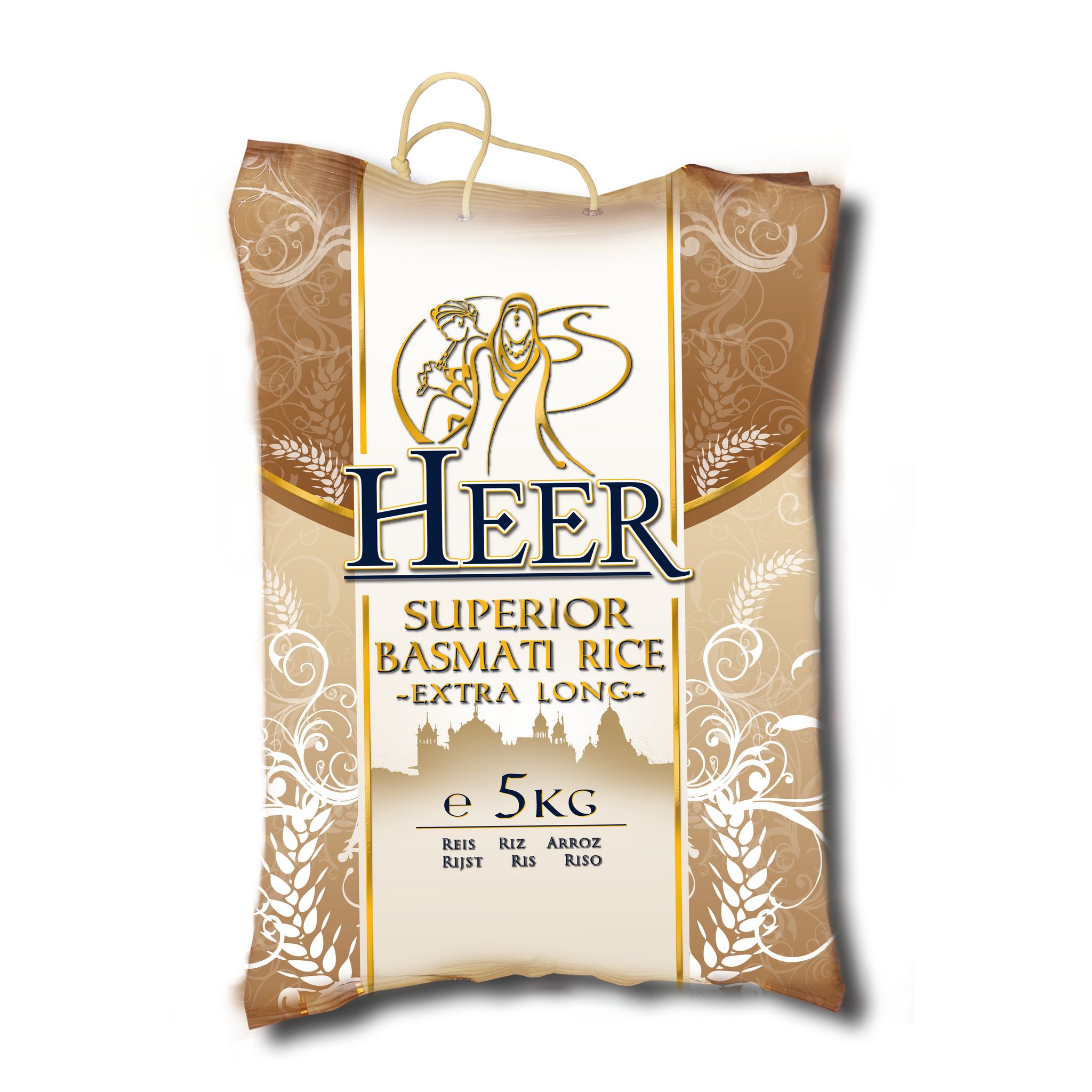 HEER Riz basmati supérieur extra-long 1kg pas cher 