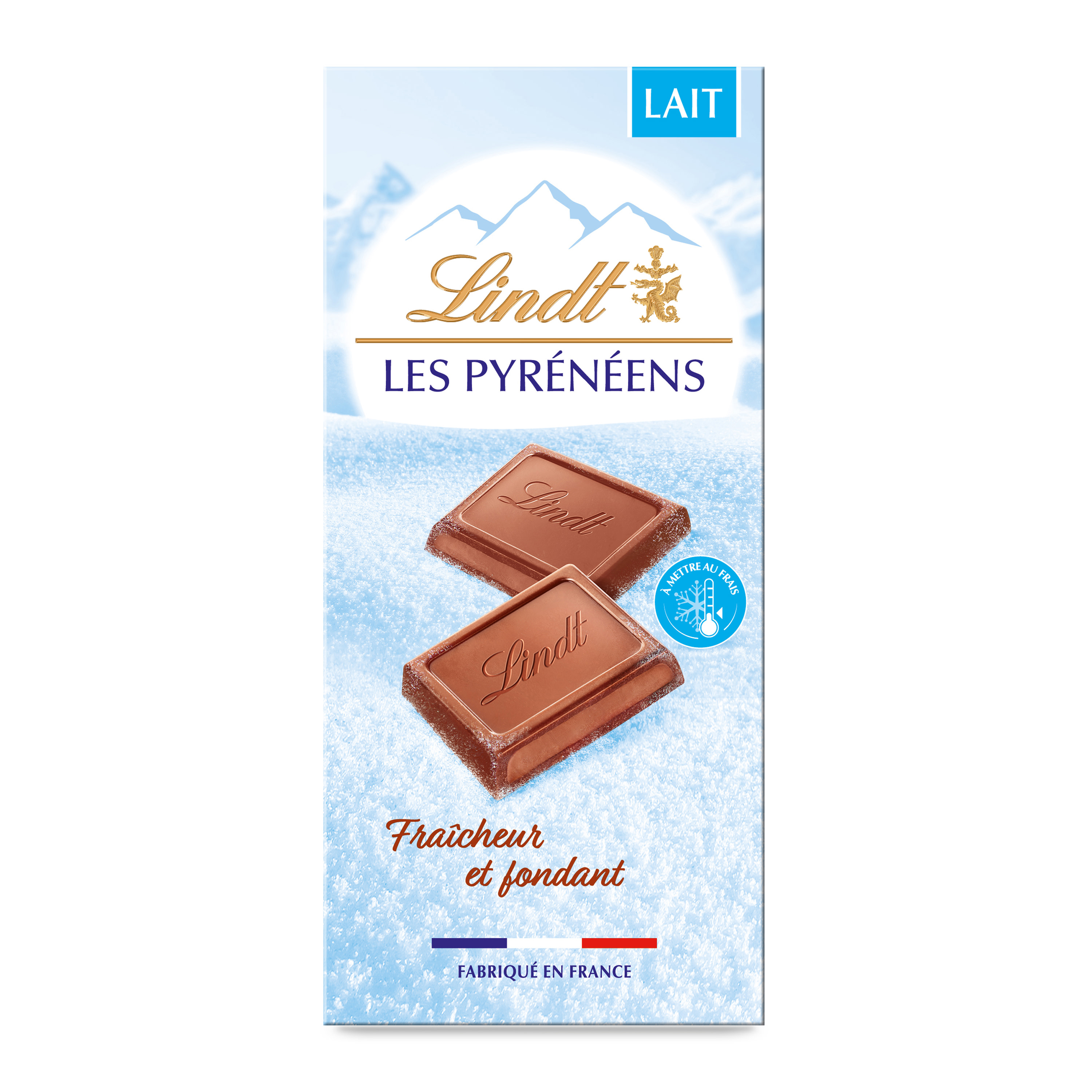LINDT Les Pyrénéens Tablette de chocolat au lait 1 pièce 150g pas
