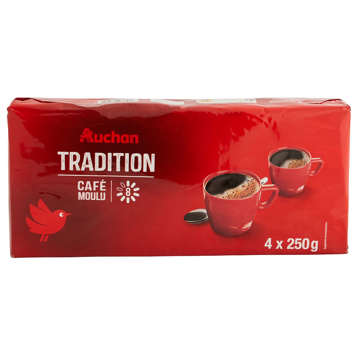 AUCHAN Café en grain tradition intensité 8 1kg pas cher 