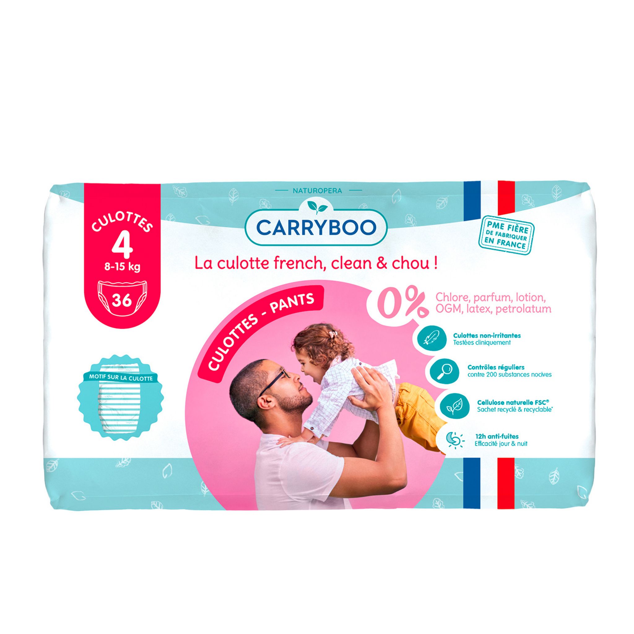CARRYBOO Couches-culottes taille 4 (8-15kg) 36 pièces pas cher