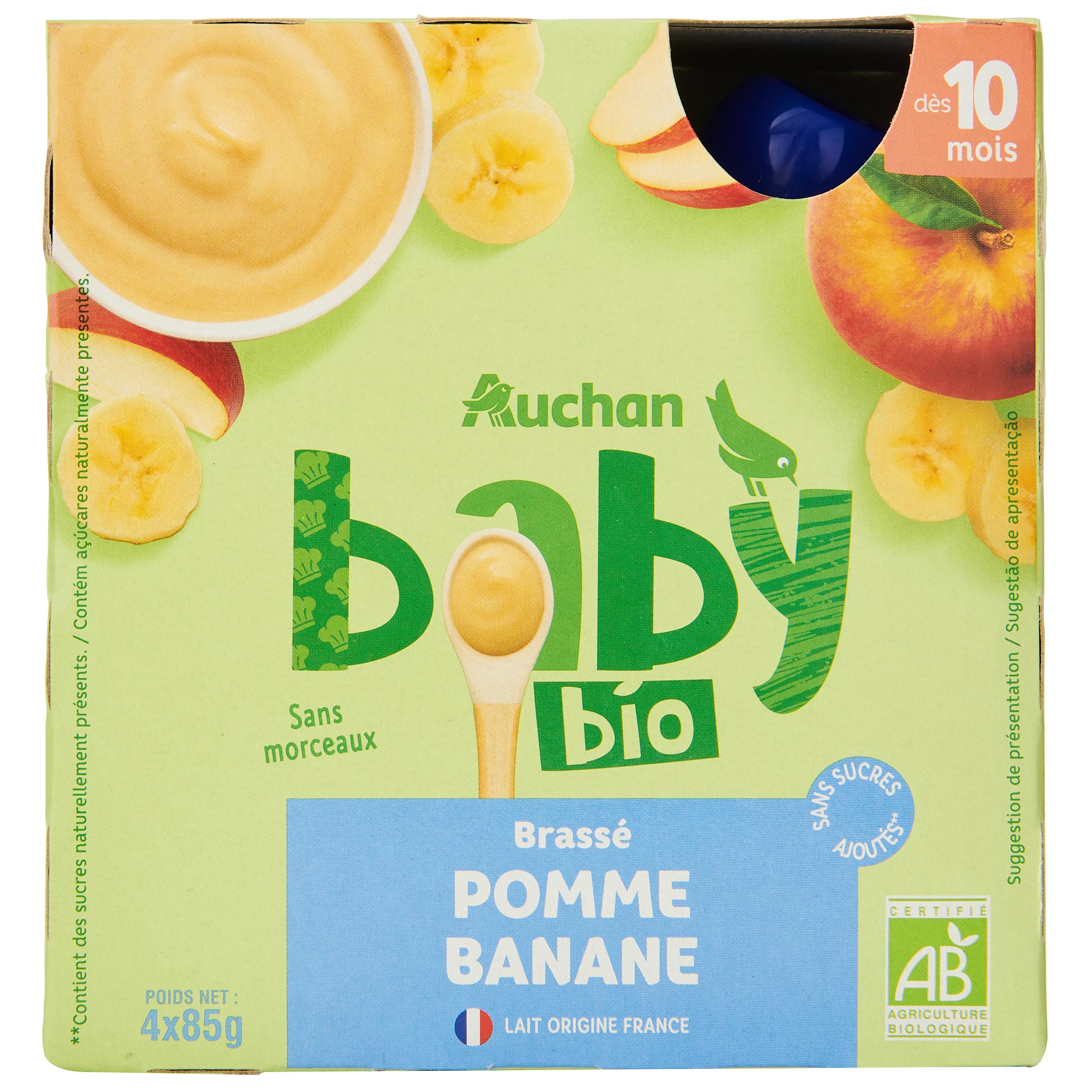 GOURDE BRASSÉ AU LAIT DE COCO POMME POIRE 4X85G BABYBIO