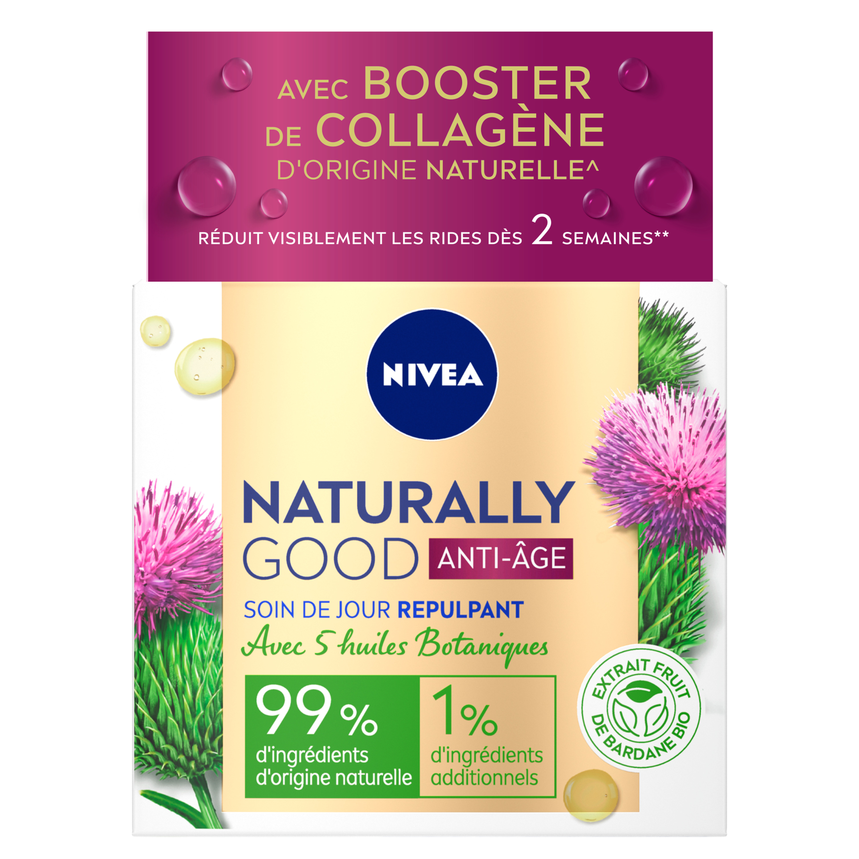 NIVEA Naturally good soin de jour anti-âge 50ml pas cher 