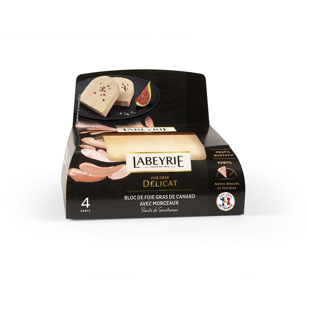 Labeyrie bloc de foie gras de canard avec morceaux sous vide 400g