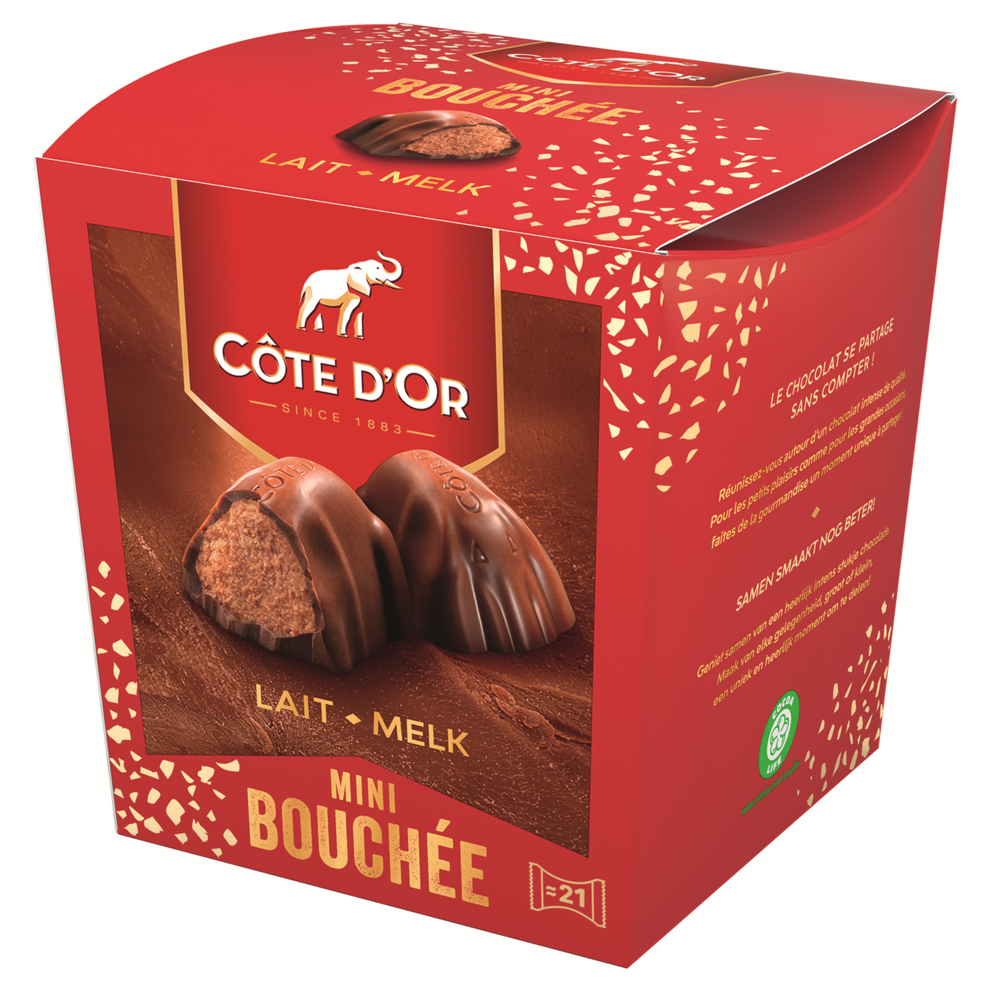 Bonbons de chocolat au lait Mini Bouchées COTE D'OR : le sachet de 158 g à  Prix Carrefour