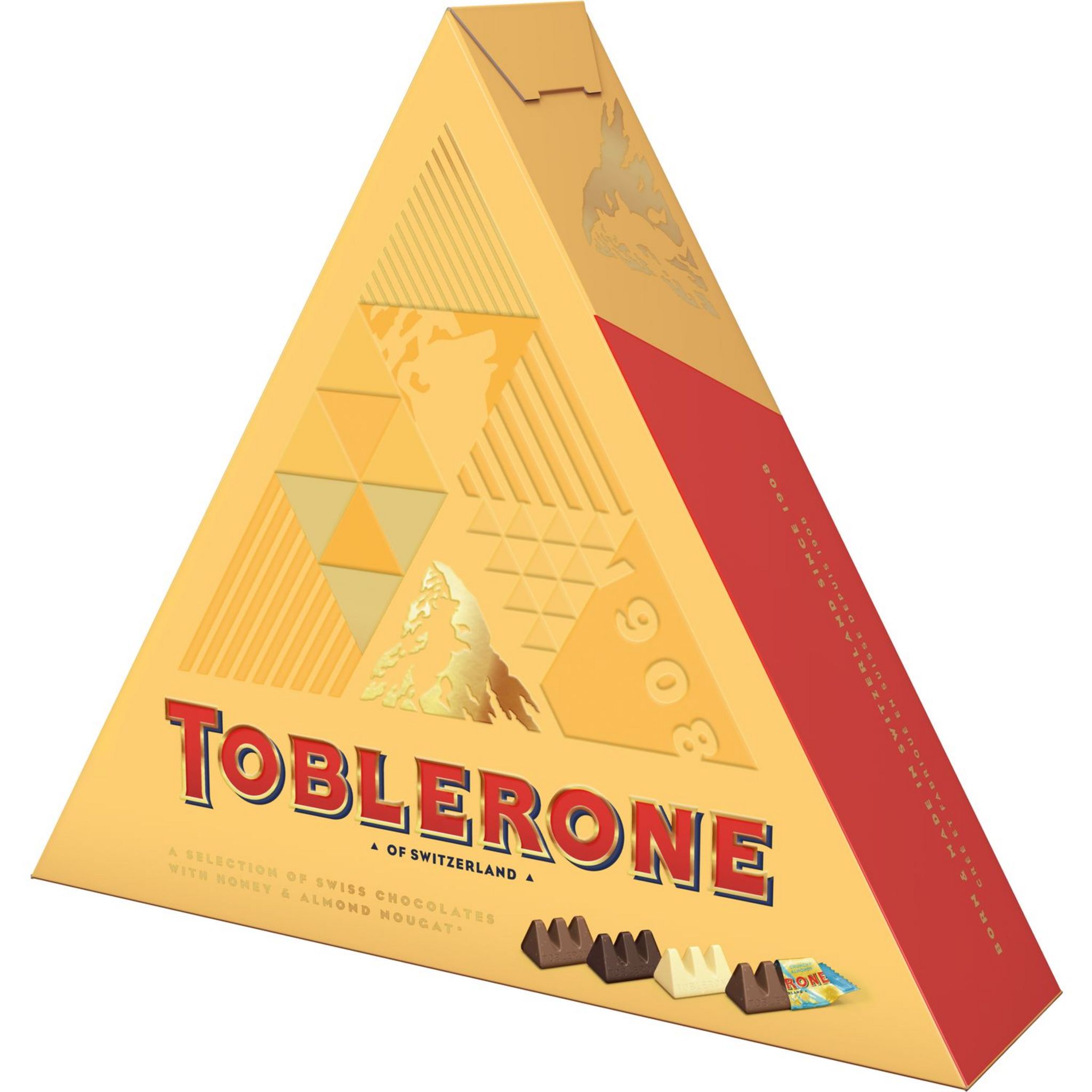 Tablette De Chocolat Au Lait Toblerone Avec Nougat Au Miel Et Aux Amandes,  Festive 