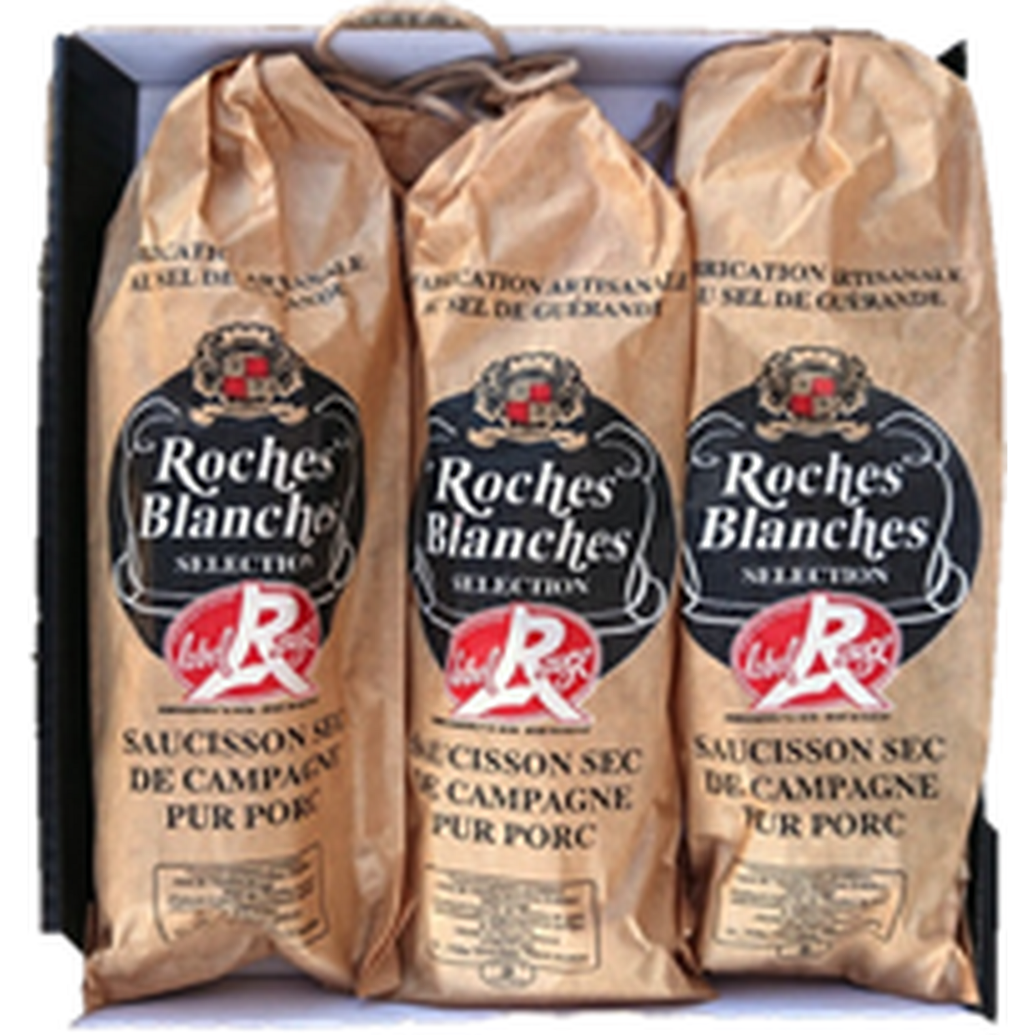 ROCHES BLANCHES Saucisson sec coffret label rouge 600g pas cher