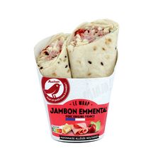AUCHAN Wrap jambon emmental mayonnaise allégée moutardée 190g