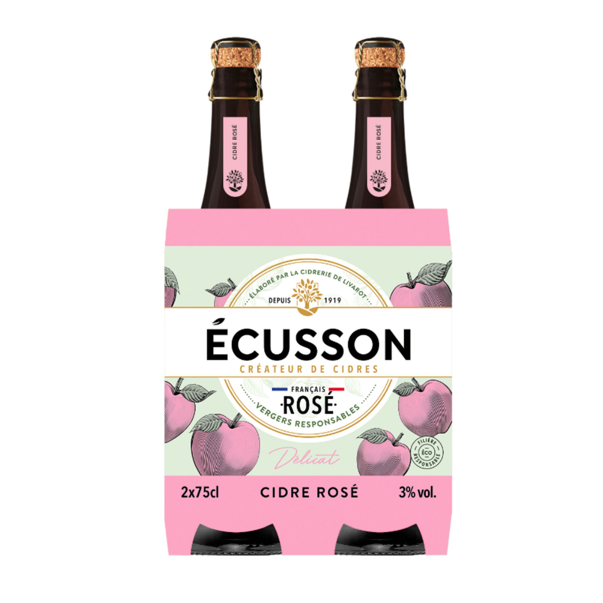 Cidre doux Ecusson Rosé Bio 3°