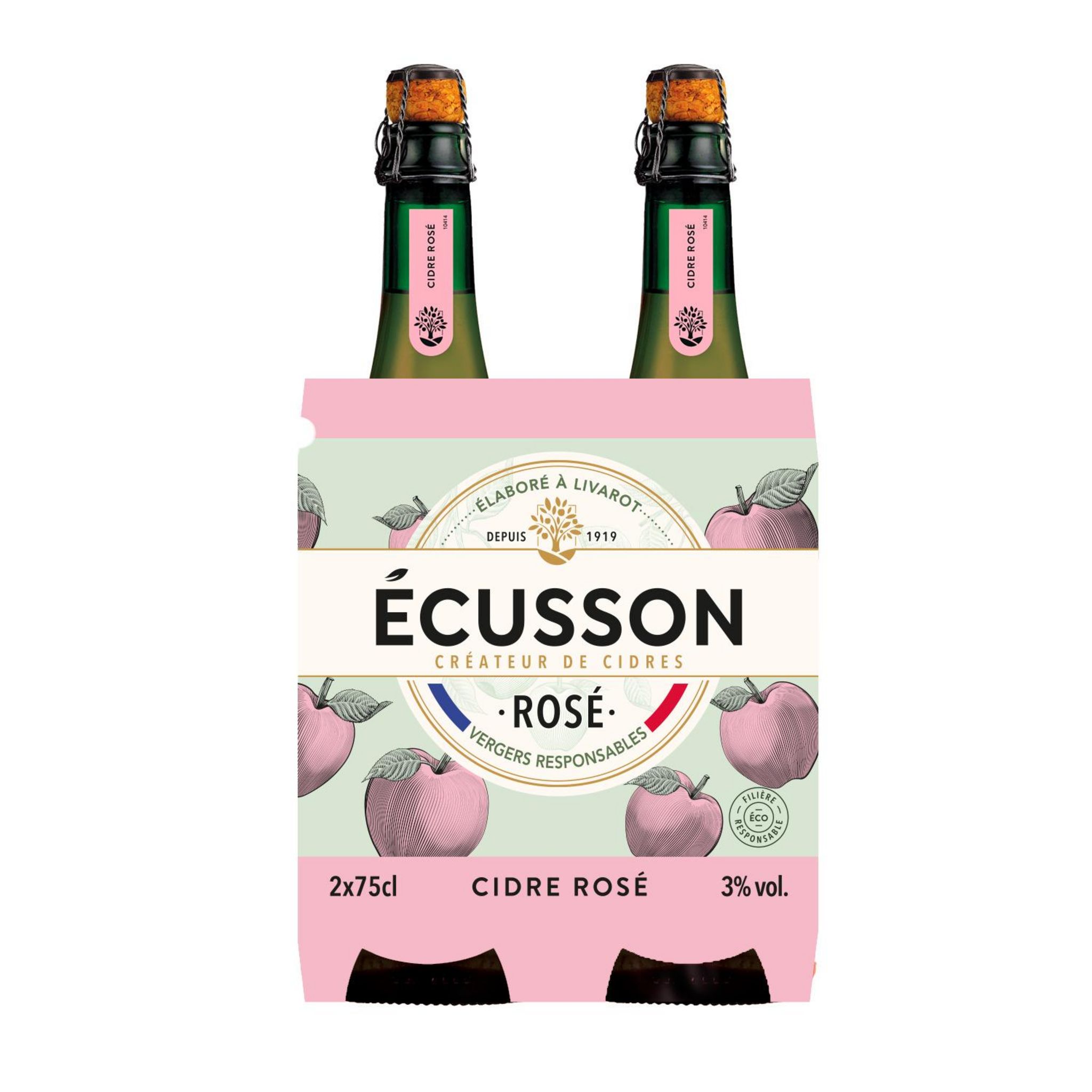 Cidre doux Ecusson Rosé Bio 3°