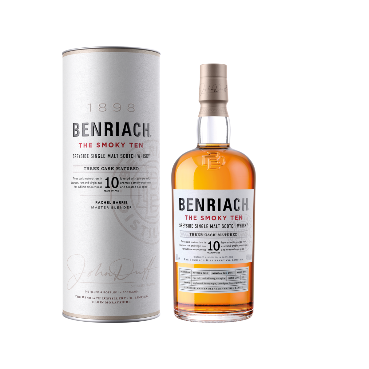 BENRIACH Scotch whisky écossais single malt The Smoky Ten 46% 10 ans avec étui 70cl