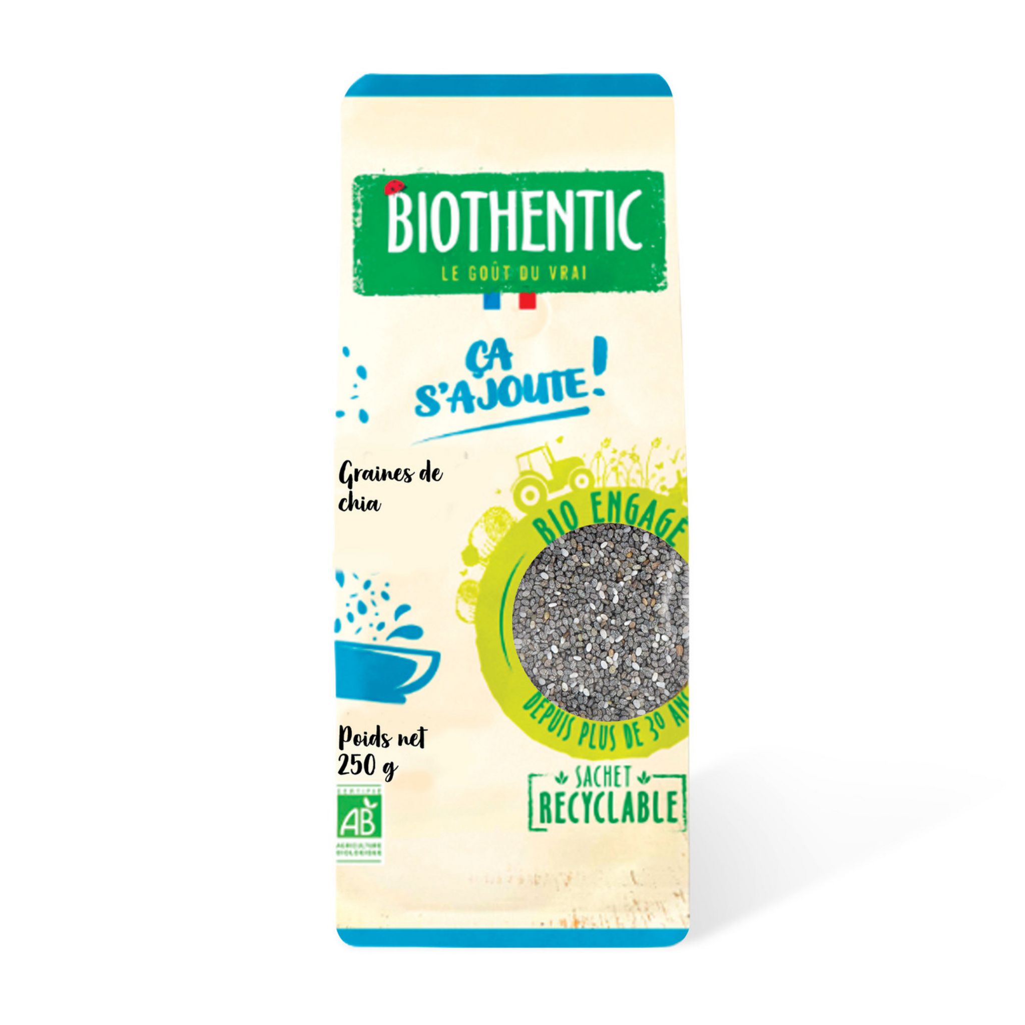 BIOTHENTIC Graines de Chia Bio 250g pas cher 