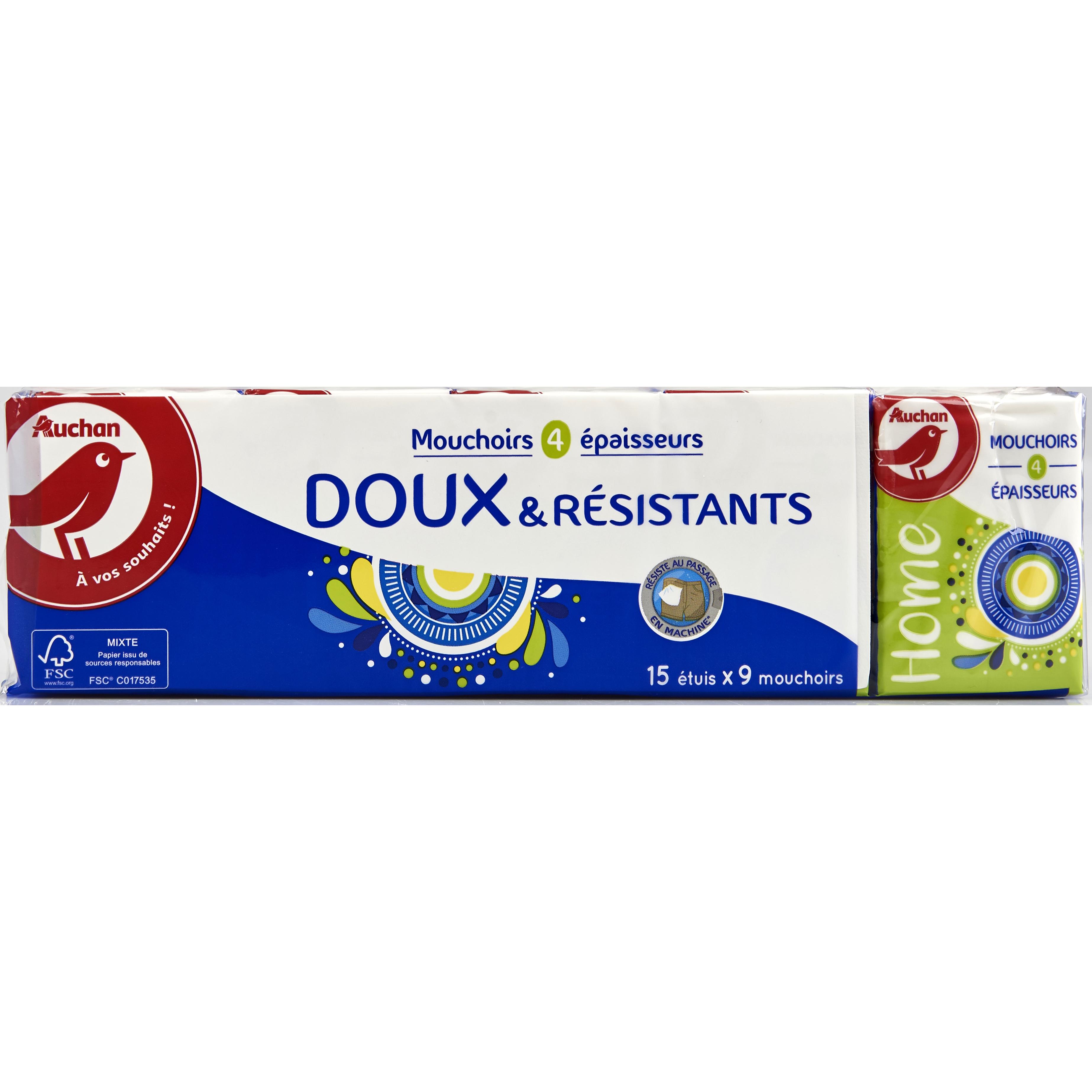 Paquet de 9 mouchoirs pocket 100 % cellulose 4 plis blanc 21 x 21 CM -  Carton de 8 colis de 30 paquets - Cleanplanet