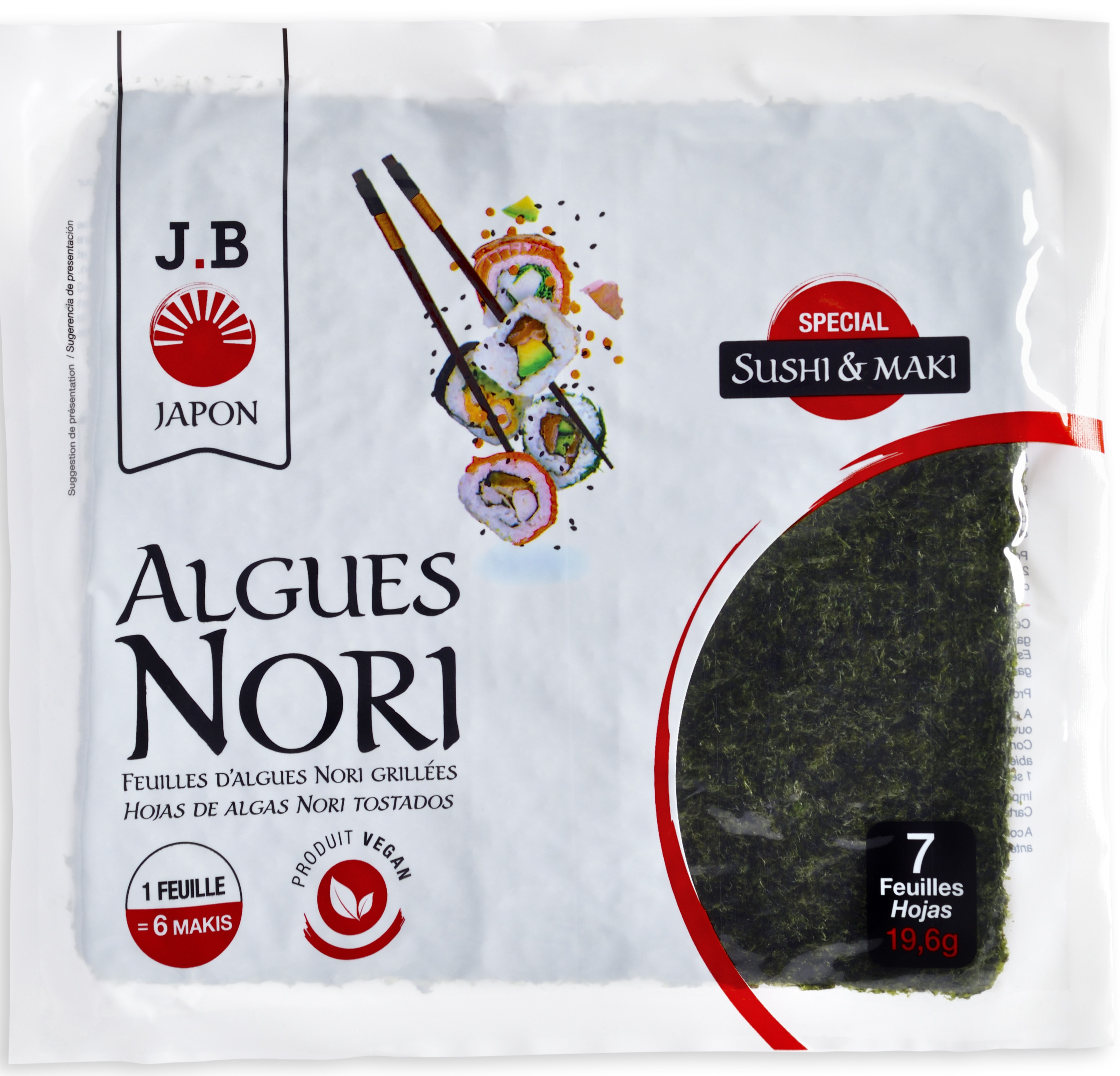 Sushi nori aux algues 10 feuilles Bio