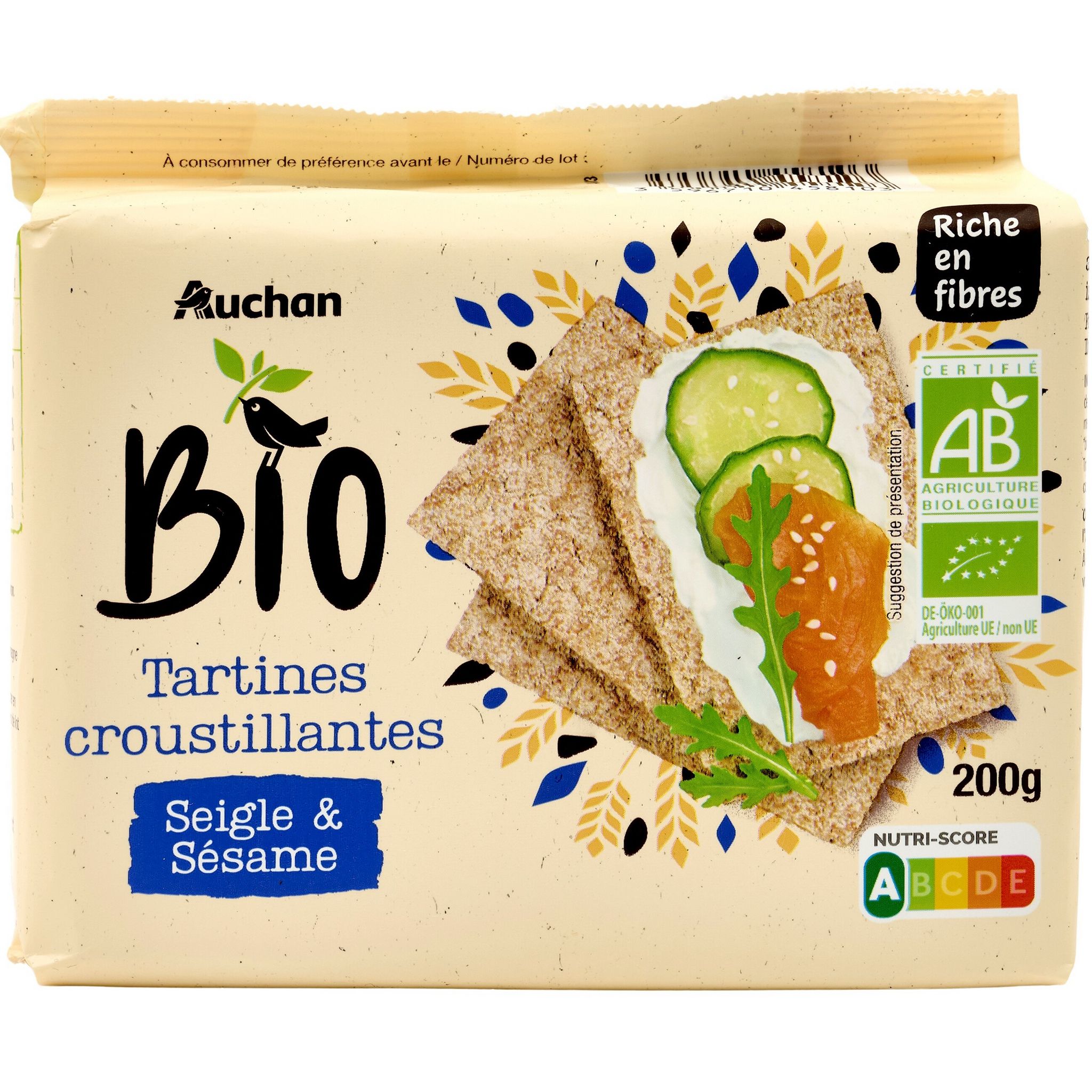 AUCHAN BIO Graines de sésame 250g pas cher 