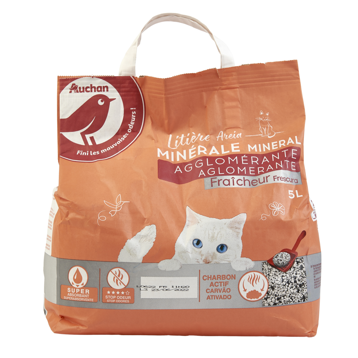 Auchan Litiere Minerale Agglomerante Fraicheur Super Absorbante Pour Chat 5l Pas Cher A Prix Auchan