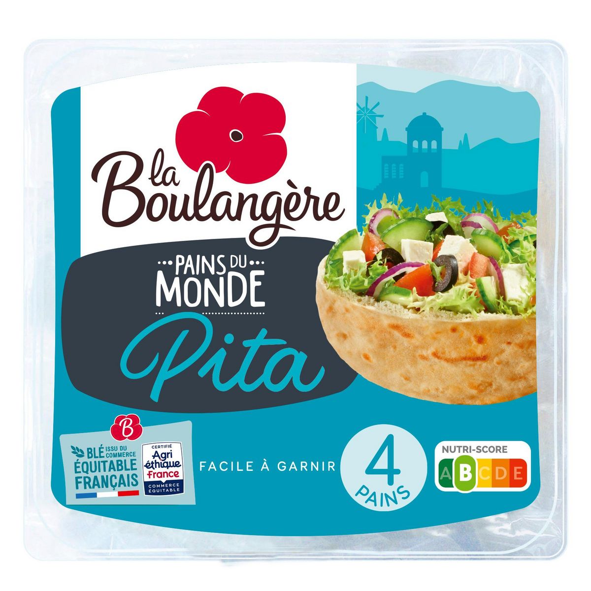 LA BOULANGERE Pains du monde pita à garnir 4 pièces 320g pas cher à