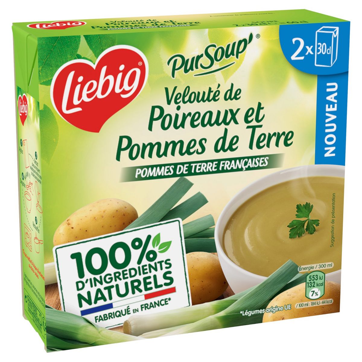 LIEBIG Soupe 10 légumes et crème fraîche 2 personnes 2x30cl pas cher 