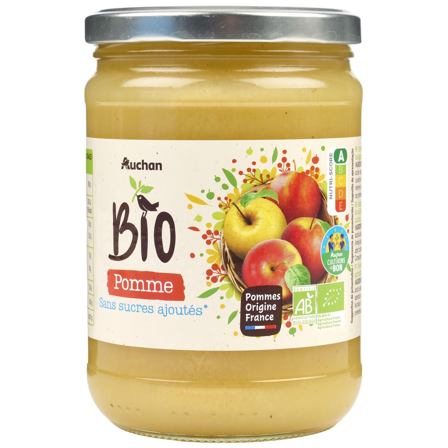 Compote bio de fruits sans sucres ajoutés CARREFOUR BIO