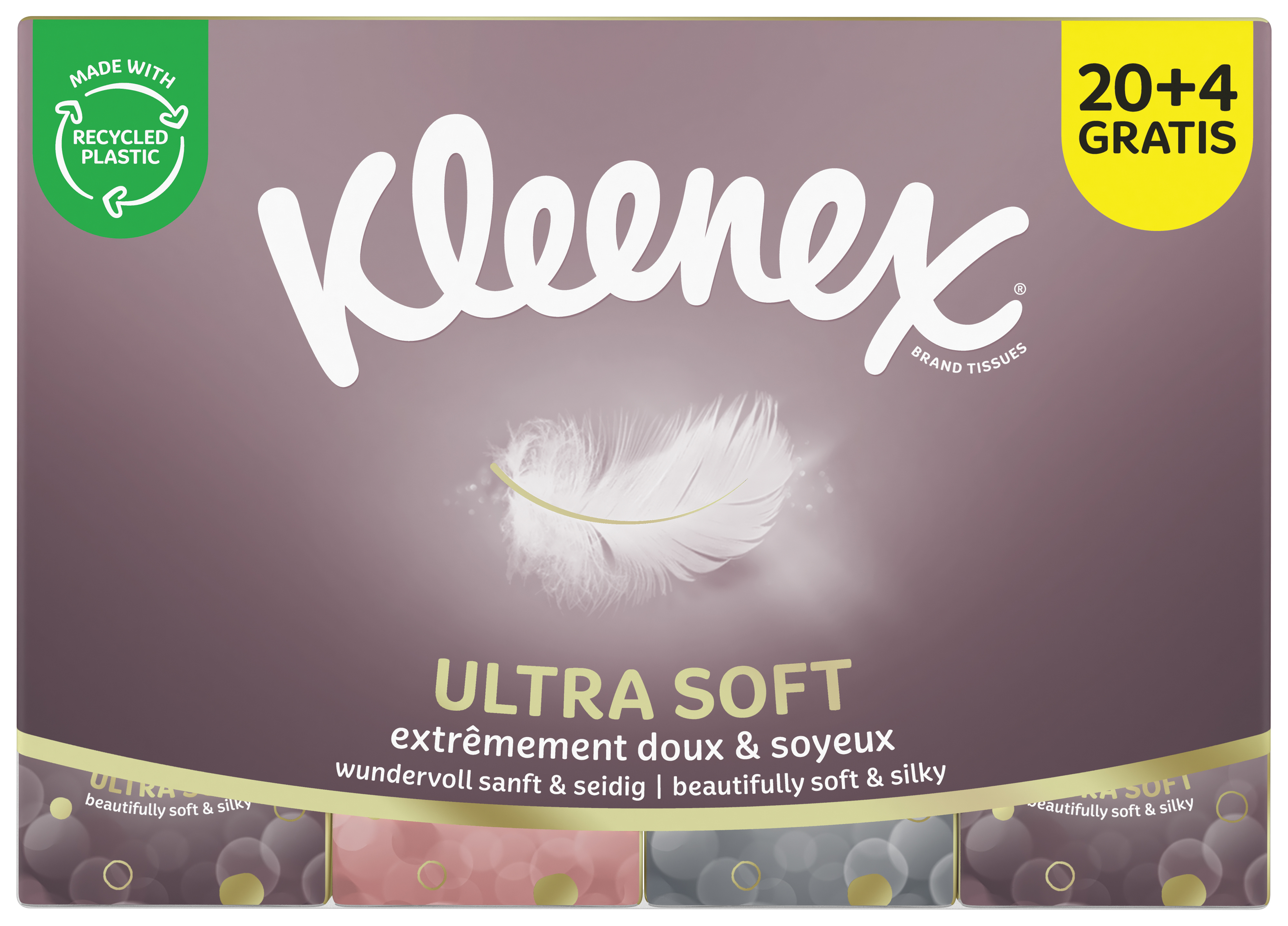 Kleenex - Mouchoirs Ultra Soft, 3 épaisseurs, 70 mouchoirs par boîte,  paquet de 6