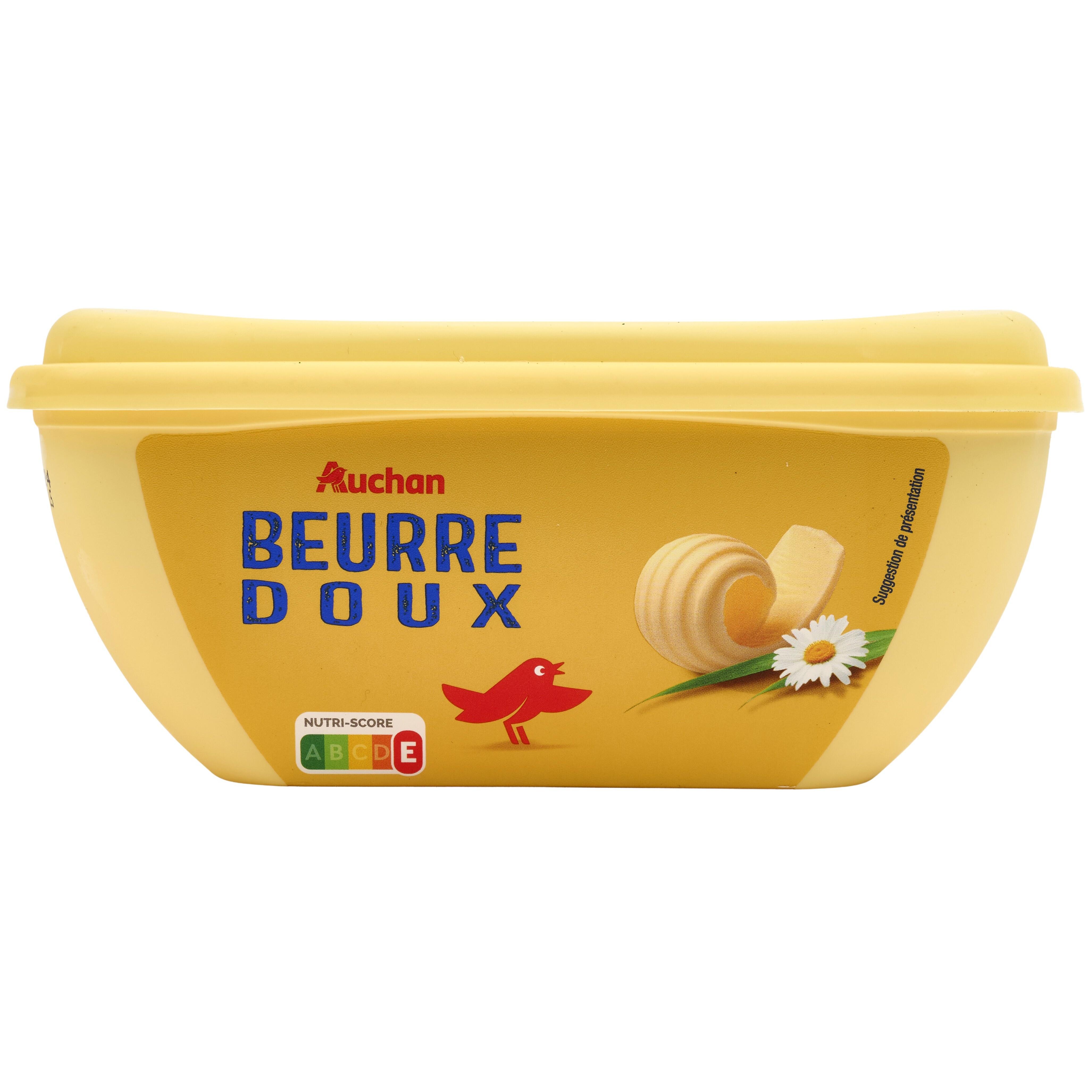 AUCHAN Beurre doux barquette 250g pas cher 