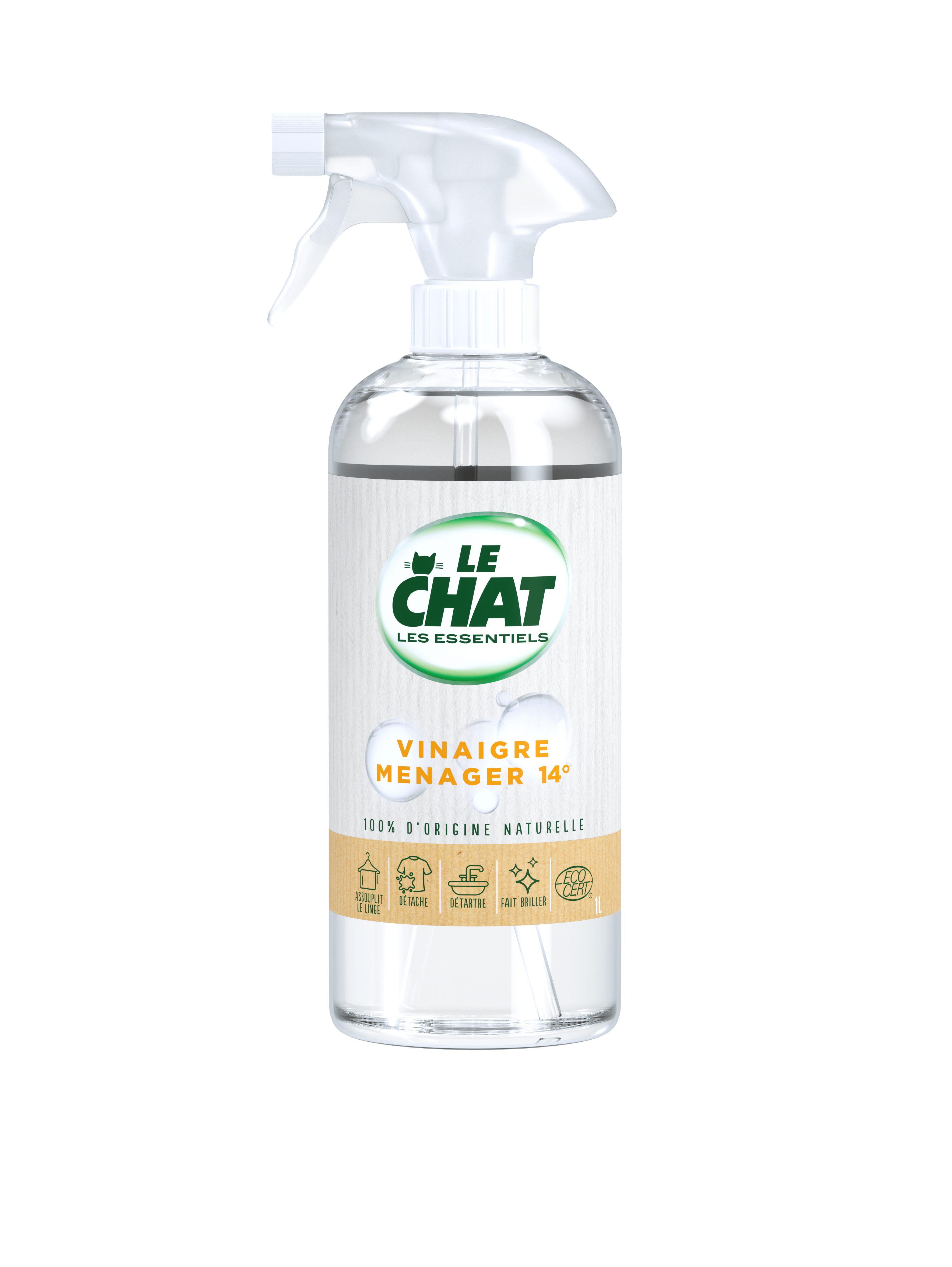 AUCHAN Authentique vinaigre ménager 100% naturel 1l pas cher 