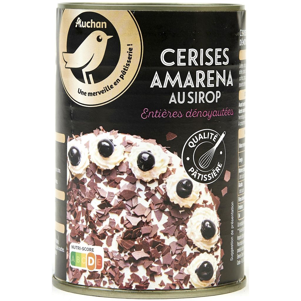 AUCHAN GOURMET Cerises amarena dénoyautées au sirop 300g pas cher 