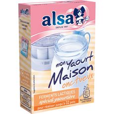 ALSA Ferments lactiques pour yaourt maison onctueux environ 32 yaourts 8g