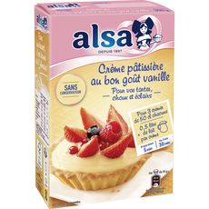 ALSA Préparation pour crème pâtissière saveur vanille 3 sachets 390g